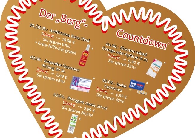 Lebkuchenherz "Berg-Countdown"